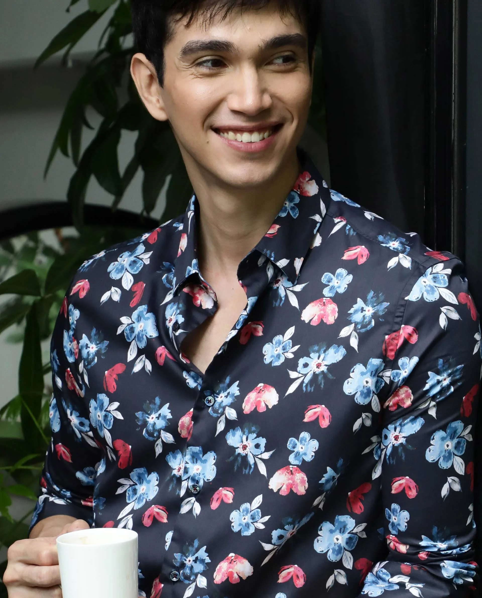 Black Floral Shirt