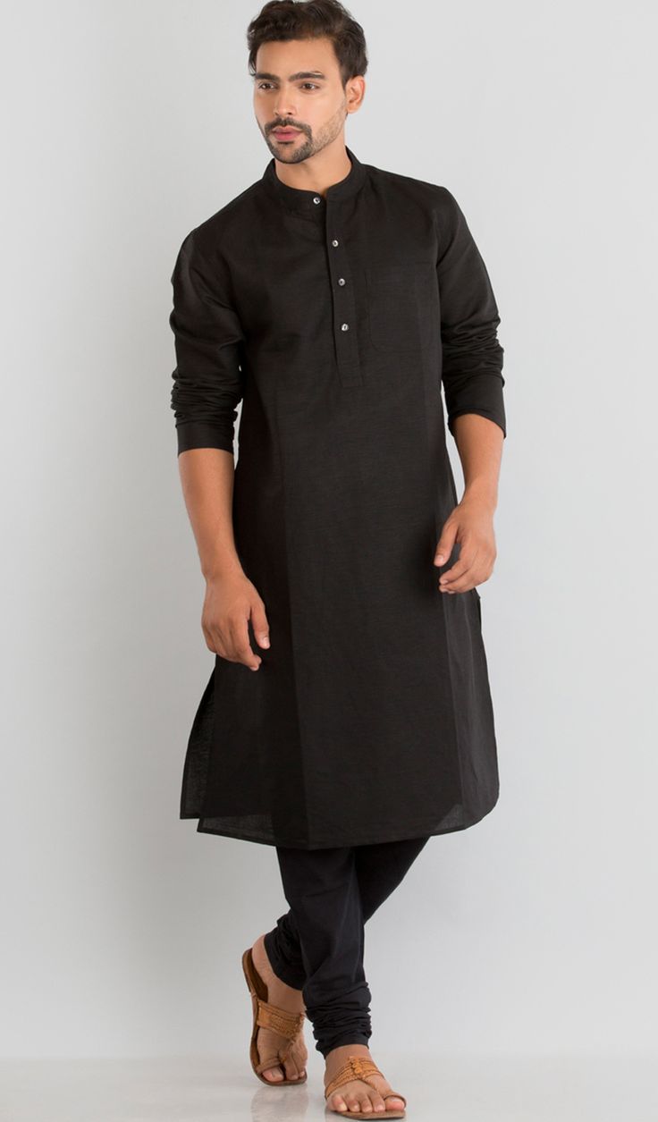 Black Kurta for Men by Rocking Swamy: Elevate Your Style